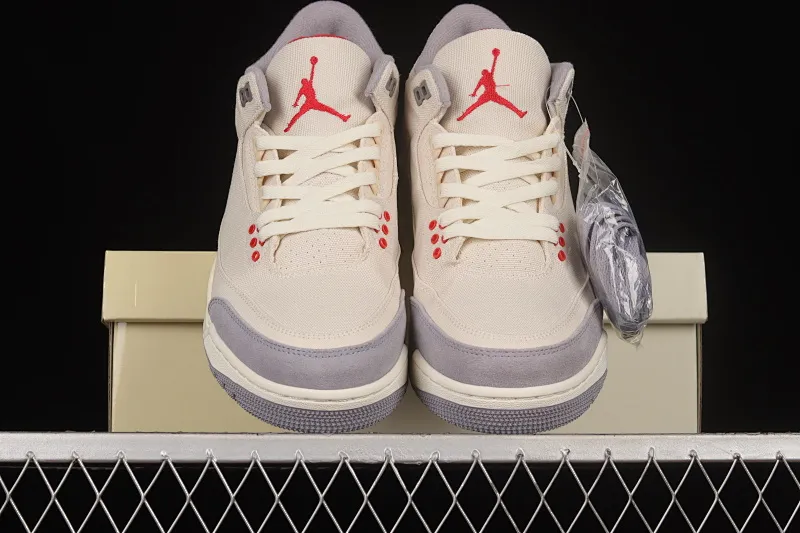 All categories Air Jordan Jordan series basketball shoes Air Jordan 3 Air Jordan 3 "Muslin" AJ3 Joe 3 cement gray canvas basketball shoes DH7139-100